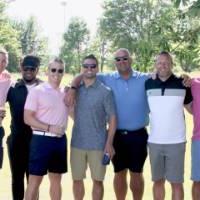 group picture at the alumni golf outing